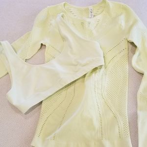 ALO BRA AND LONG SLEEVE TOP SIZE M